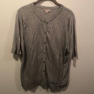 Target Merona Grey Short Sleeve Cardigan XXL